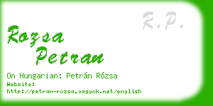 rozsa petran business card